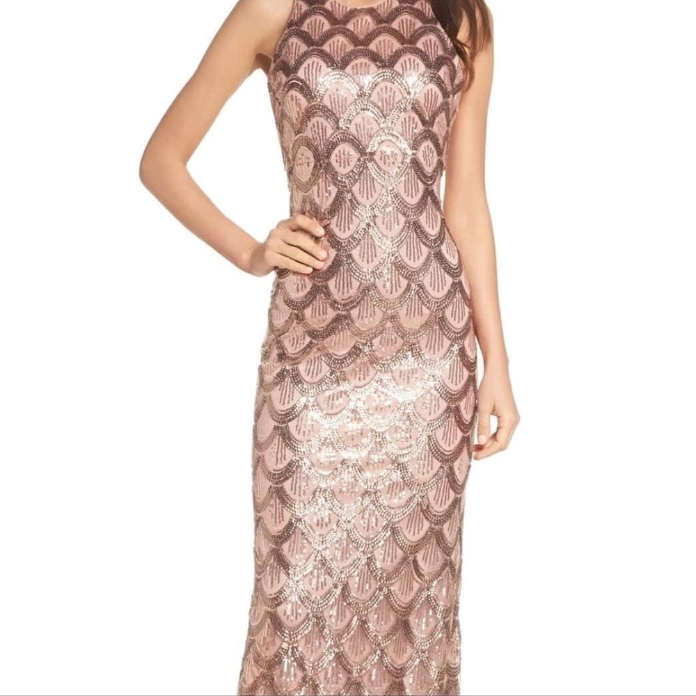 Morgan & Co. Rose Gold Prom Dress Size 5
